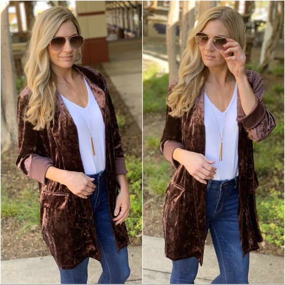 Infinity Raine Jackets & Blazers - ✨LAST ONE✨Oversized Dark Brown Velvet Blazer